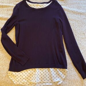 Croft & Barrow purple Sweater with Polka Dot Detail
